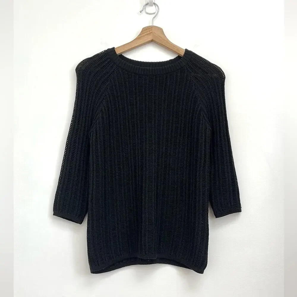 Weekend Max Mara Open Knit Classic Luxury Capsule Minimalist Sweater Top - Small